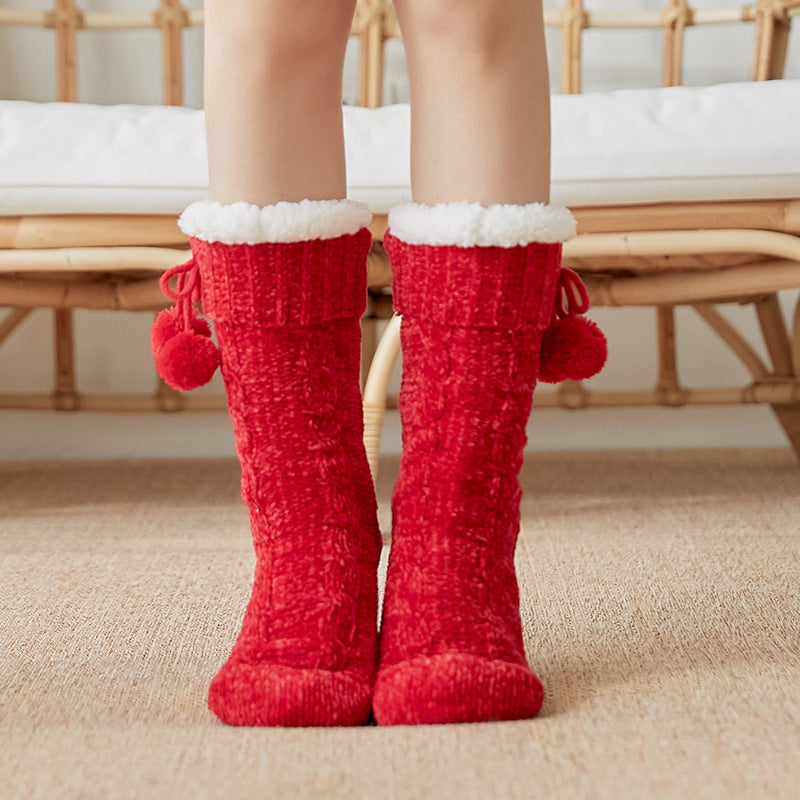 Floor Socks Snow Socks Home Warm With Velvet Leg Warmer Confinement Slippers Socks