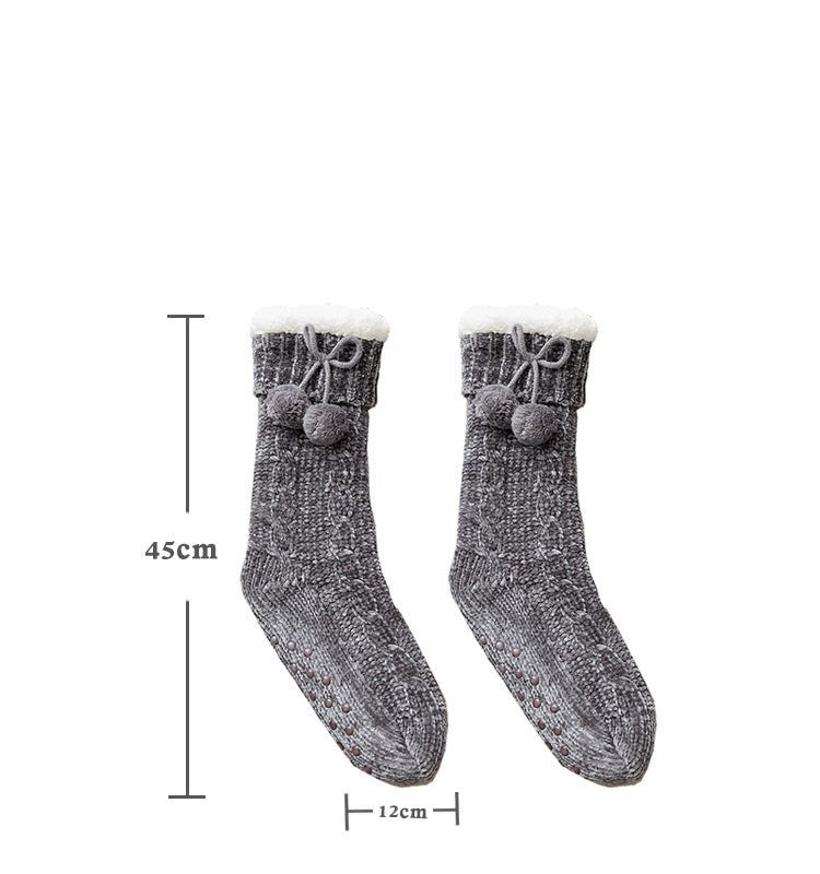 Floor Socks Snow Socks Home Warm With Velvet Leg Warmer Confinement Slippers Socks