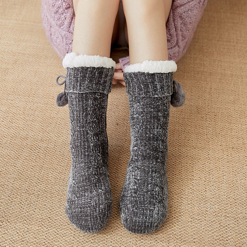 Floor Socks Snow Socks Home Warm With Velvet Leg Warmer Confinement Slippers Socks